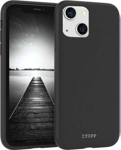 IYUPP Siliconen Hoesje Geschikt voor iPhone 13 Hoesje - Siliconen Back Cover - Zwart
