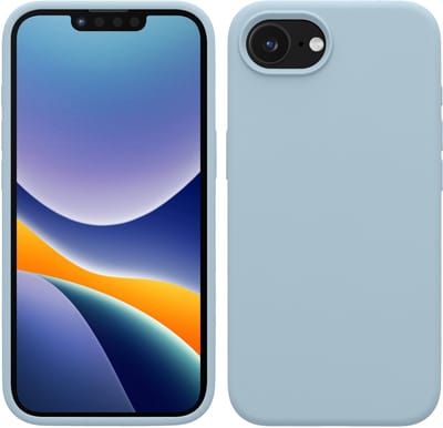 kwmobile telefoonhoesje geschikt voor Apple iPhone 17e / iPhone 16e - Hoesje met siliconen coating - Smartphone case in mat lichtblauw