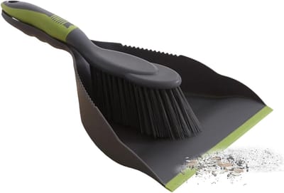 Kleine bezem stoffer - Huishoudset - Dagelijks opruimen - Stevig PP materiaal - Compact ontwerp - Grijs