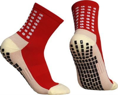 *** Gripsokken Wandelen/Voetbal/Tennis/Hardlopen/Handbal/Sporten/Fitness - Rood - Anti Blaren - Compressie - Prestatieverhogend - van Heble® ***