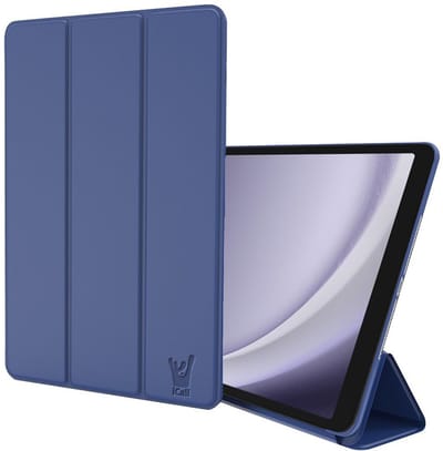 Hoes geschikt voor Samsung Galaxy Tab A9 / Tab A11 – Smart Cover met Tri-Fold Stand – Schokbestendig – Auto Wake/Sleep – TPU Backcase – Blauw