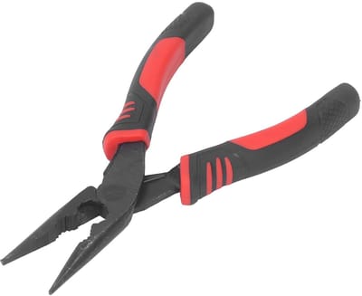 Dailygoody - Draadtang met Lange Neus - Punttang voor Industriële Toepassingen - Lichtgewicht en Handzaam - Geschikt voor Draad en Staal - Zwart en Rood