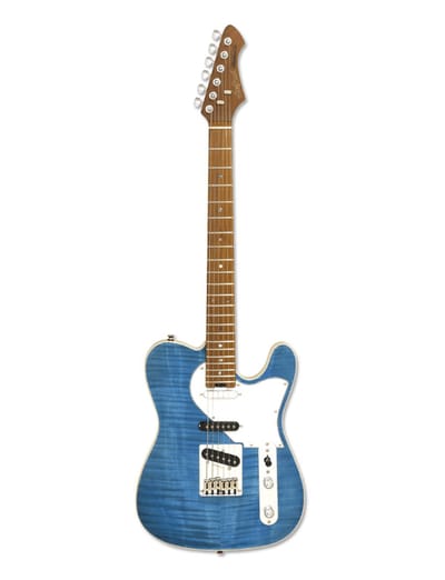 Aria 615-MK2 Hot Rod Collection Nashville TQBL Turquoise Blauwe T-Style Elektrische Gitaar Turquoise Blue