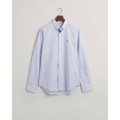 Overhemd Poplin Uni Slim Button Down Subtle GANT Shield Embroidery Licht Blauw / male
