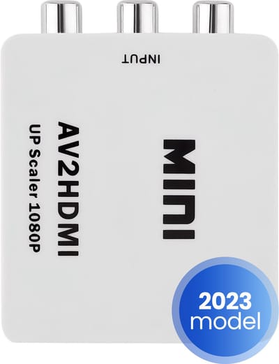 Techvavo® Tulp AV naar HDMI Converter - RCA naar HDMI Adapter - 1080p Full HD (50/60 Hz) - Video Kabel Adapter - Wit