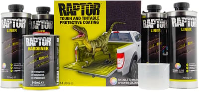 Raptor Liner Bedliner Verf AANKLEURBAAR 4 liter Set
