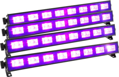 Blacklight - BeamZ complete blacklight set met 4x BUV93 blacklight lamp LED bar