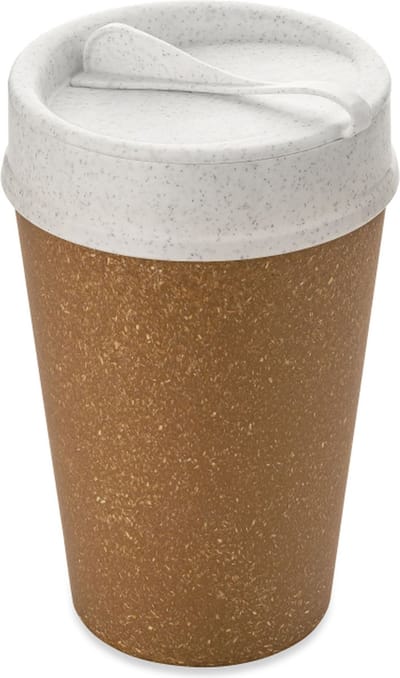 Dubbelwandige Koffiebeker met Deksel, 0.4 L, Organic, Diep Bruin - Koziol | Iso To Go