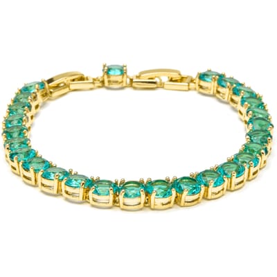 Luxenter Armband met groene Paraiba hydrothermale kwarts, 18-karaats geelgoud afwerking - Dragki