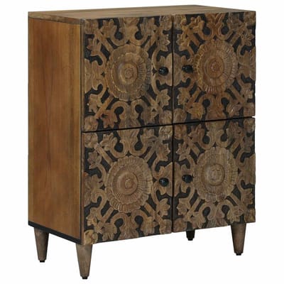 vidaXL - Dressoir - met - opslag - Bruin - 60 - x - 33,5 - x - 75 - cm - Massief - Mango - Hout