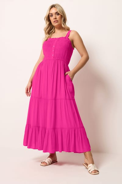 Yours Roze Jurk Met Gerimpelde Sluiting Size 42