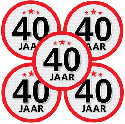 40 jaar leeftijd sticker - 10x - rond - Dia 15 cm - 40 jaar verjaardag - jubileum - leeftijd versiering