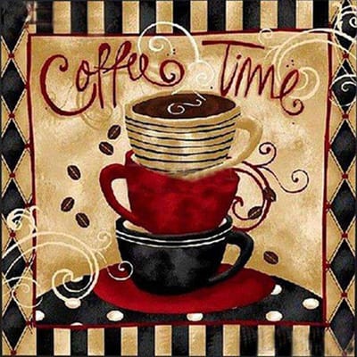 Doe-het-zelf 5D Diamant Retro Koffie Kruissteek Diamant Borduurwerk Diamant Mozaïek Woondecoratie 30X30CM brown