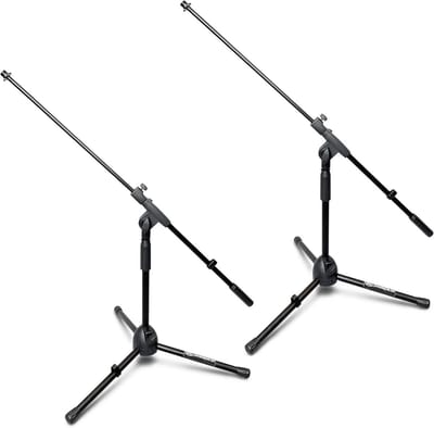 Set van 2 Lage Microfoonstandaarden met Boomarm - Professionele Studio Mic Standaard