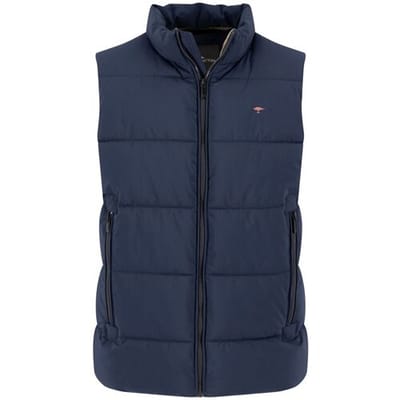 Fynch-Hatton Body-Warmer Solid Color Puffer Vest High Zip Collar Dark Navy / male