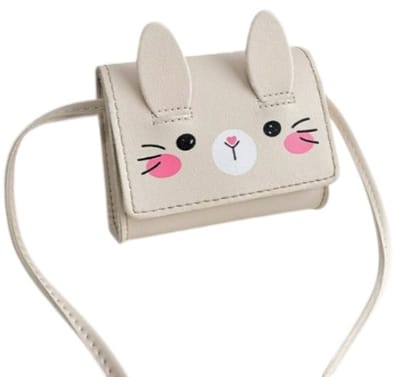 Kinder Tasje - Konijn Beige | 11,5 x 9,5 x 4 cm | Kunstleer | Meisjes Schoudertasje | Fashion Favorite