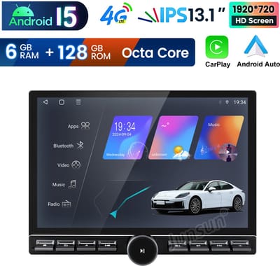 JUNSUN 13.1" 2K Touchscreen Autoradio - Geschikt voor Fiat Ducato Citroen Jumper Peugeot Boxer (2007-2024), - Android 15 - 6+128 GB - Draadloos Carplay & Android Auto - Octa-Core & GPS Navi & SWC & Bluetooth & Wifi 4G & DAB+