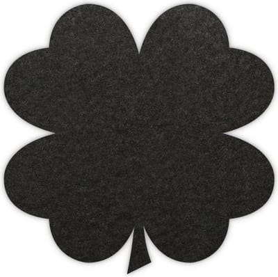 Klavertje vier vilt onderzetters - Zwart - 6 stuks - 9,5 x 9,5 cm - Tafeldecoratie - Glas onderzetter - Cadeau - Woondecoratie - Woonkamer - Tafelbescherming - Onderzetters Voor Glazen - Keukenbenodigdheden - Woonaccessoires - Tafelaccessoires