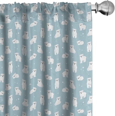 ABAKUHAUS Baby Voorhangen – Gordijnen – 2x75x175 cm – bleekblauw/wit, microvezel, halfdonker