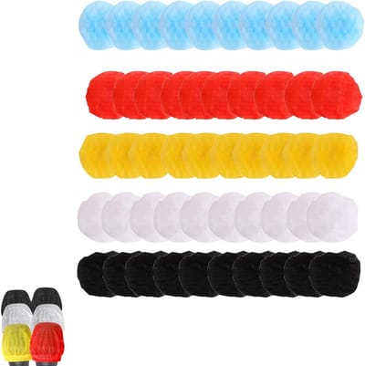 Set van 50 Wegwerp Microfoonhoezen van Niet-Geweven Stof, Beschermende Covers voor KTV, Opnames en Evenementen (5 Kleuren, 10 per Kleur)