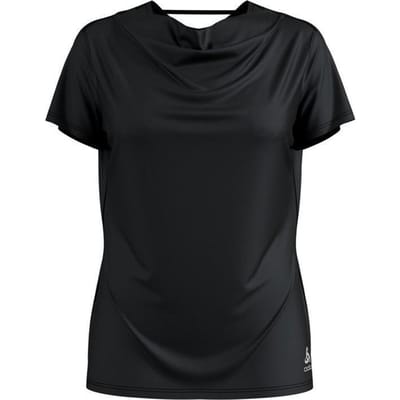 Odlo Shirt S/S Crew Neck Maha Dames Sportshirt - Black - Maat XL