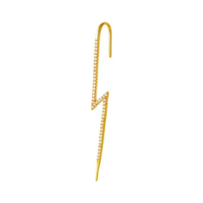 Ear Crawler Bliksemschicht - Yehwang - Oorbellen - Goudkleurig - Koper - Zirkonia