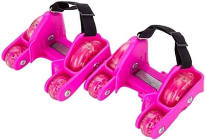 Verstelbare Rolschaatsen - Kinderlaarzen Katrolroller - Buiten Spelen - Oplichtende LED-Wielen - Max 120 kg - Roze