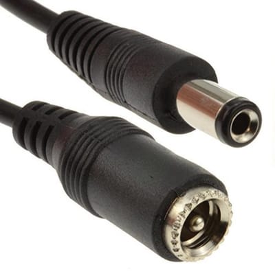 DC Stekker Verlengsnoer - DC Kabel CCTV - Stroom Verlengen - Gegoten Stekkers - 5 meter - Zwart