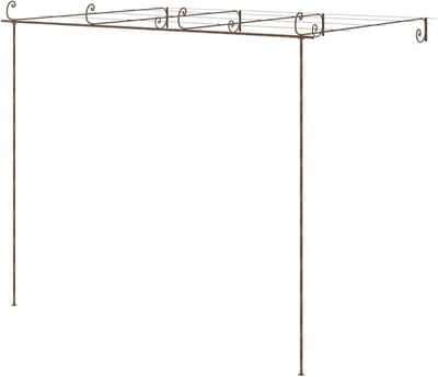 Tuinboog - Rozenboog Pergola - Klimplanten Ondersteunen - Smeedijzeren Frame - 4 x 3 x 25 m - Bruin