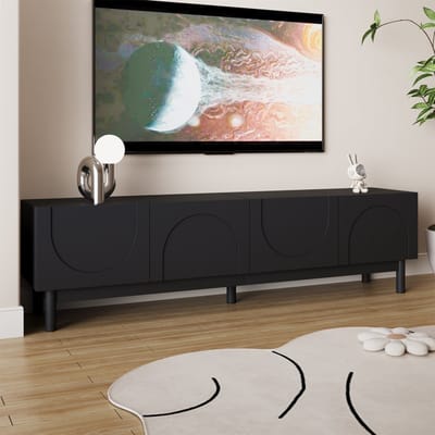 REDOM - TV-meubel - MDF - met deuren - 169*34*45,5cm Black