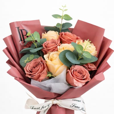 Kunst bloemen Rozen boeket - Zijden Rozen met geur LA ROSELLE AMSTERDAM