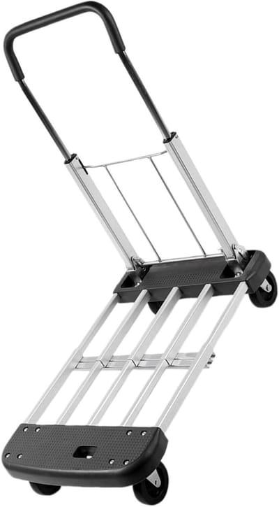 Opvouwbare steekwagen - Transportkar bagage - Goederen verplaatsen - Duurzaam aluminium - 34 x 295 x 173 inch - Grijs
