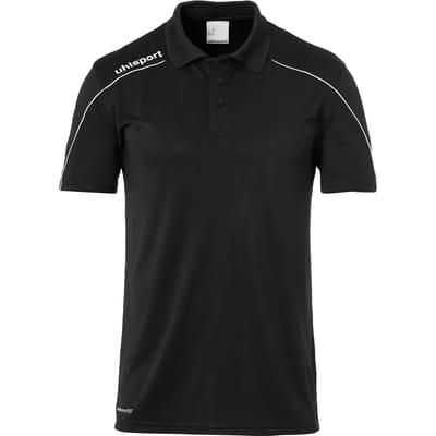 Uhlsport Stream 22 Polo Kinderen - Zwart / Wit | Maat: 140