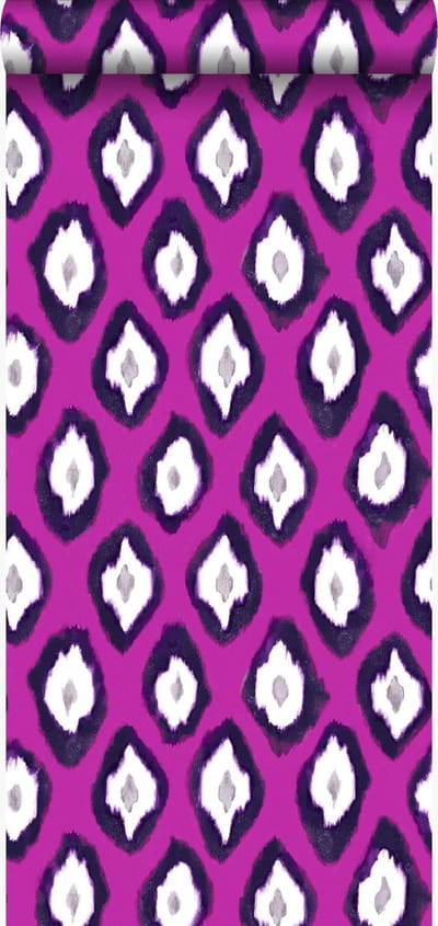 Origin Wallcoverings behang ikat motief roze - 53 cm x 10.05 m - 346918