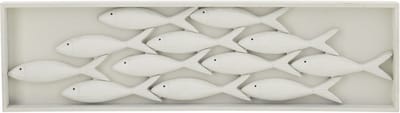 J-Line wanddecoratie Vis - hout - wit