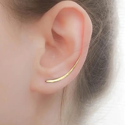 Huitan Minimalistische Haakoorbellen voor Vrouwen Kleur/Goudkleur/Zwart Geplateerd Eenvoudige Stijlvolle Meisjes Oorbellen Statement Sieraden brown