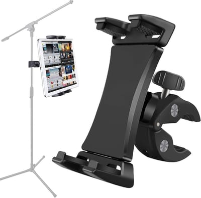 Zware Microfoonstandaard voor Tablets en Smartphones met 360 Graden Rotatie, Geschikt voor iPad, Galaxy Tab en iPhone, Ideaal voor Muzikanten en Presentaties