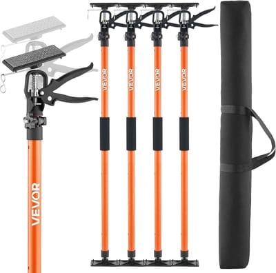 Steunstang Set - Telescopische Stangen - Kasten Plaatsen - Verstelbaar 3e Handsysteem - 116-290 cm - Oranje