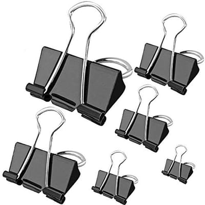 100 stuks Binder Clips - Papier Klemmen in 6 Maten voor Kantoor en Thuisgebruik