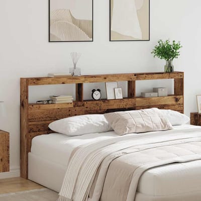 vidaXL Hoofdbord met plank Oud Hout 200 x 17 x 102 cm Bewerkt hout