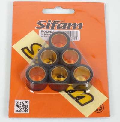 rol voor sifam variator voor scooter peugeot 125 elyseo 1998 tot 2004 20x17 8.5grs nieuw