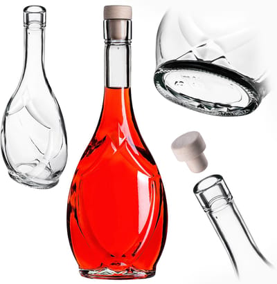 KADAX Icona glazen fles 500 ml 0,5 l voor tincturen wijnsappen likeur met kurk