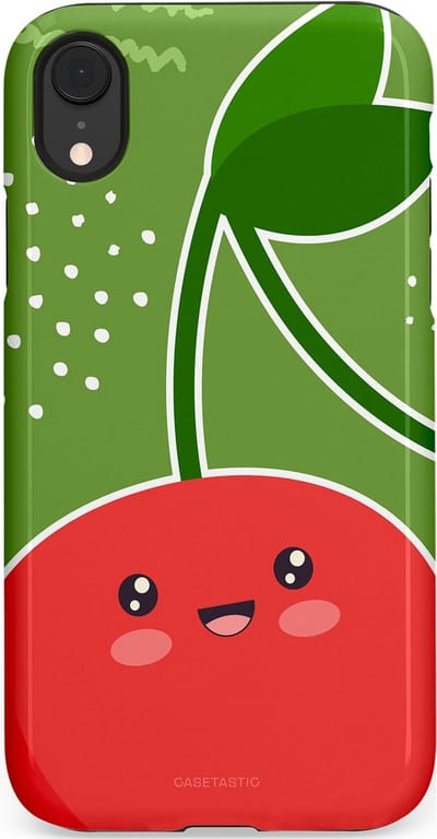 Casetastic Hoesje Geschikt voor Apple iPhone Xr - Stijlvolle Beschermende Duo-layer Case - Kersenkus