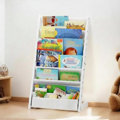 SNJY® Kinderboekenkast - Boekenkast Kind - Boekenrek Kind - Boekenrek Kinderkamer - 6 Vakken - 30D x 42,5B x 76H cm - Wit