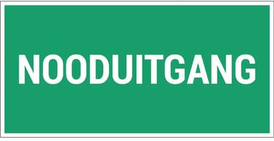 Nooduitgang bord | gecoat dibond materiaal | 20 x 10 cm