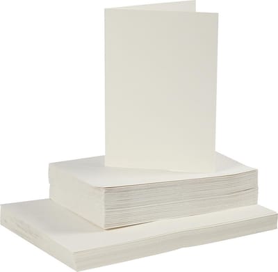 Kaarten en enveloppen, afmeting kaart 10,5x15 cm off-white, 50 set