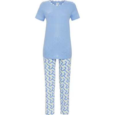 Grafische pyjama blauw Ringella - Blauw - Maat - 38