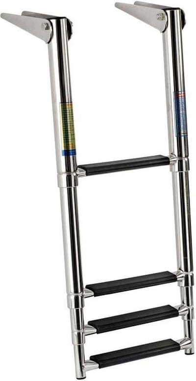 Osculati telescopische RVS 4-treeds Zwemtrap zwart 315 x 1156mm