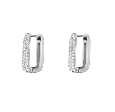 Oorbellen Shimmer Spark - Zilver - Sieraden - Stainless Steel - Rvs - Zirconia - Vrouwen - Yehwang