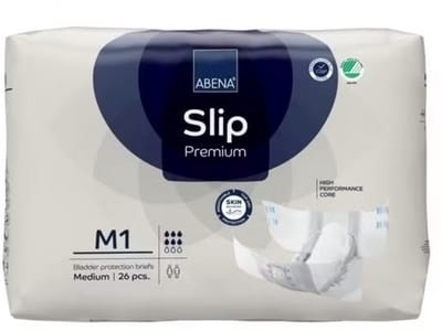 ABENA Incontinentie Slip Premium M1 - Eendelig Verband ter Bescherming van Zwaar Urineverlies en (Dunne) Ontlasting - Perfecte Aansluiting door Flexibele Sluitstrips - 26 Stuks
